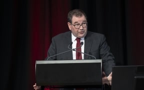 140520 BUDGET 2020 POOL PHOTO 
Finance Minister Grant Robertson delivers 2020 Budget to media in lockup @ banquet hall parliament Wellington  first day Covid level 2
Pictured: Grant Robertson MOF