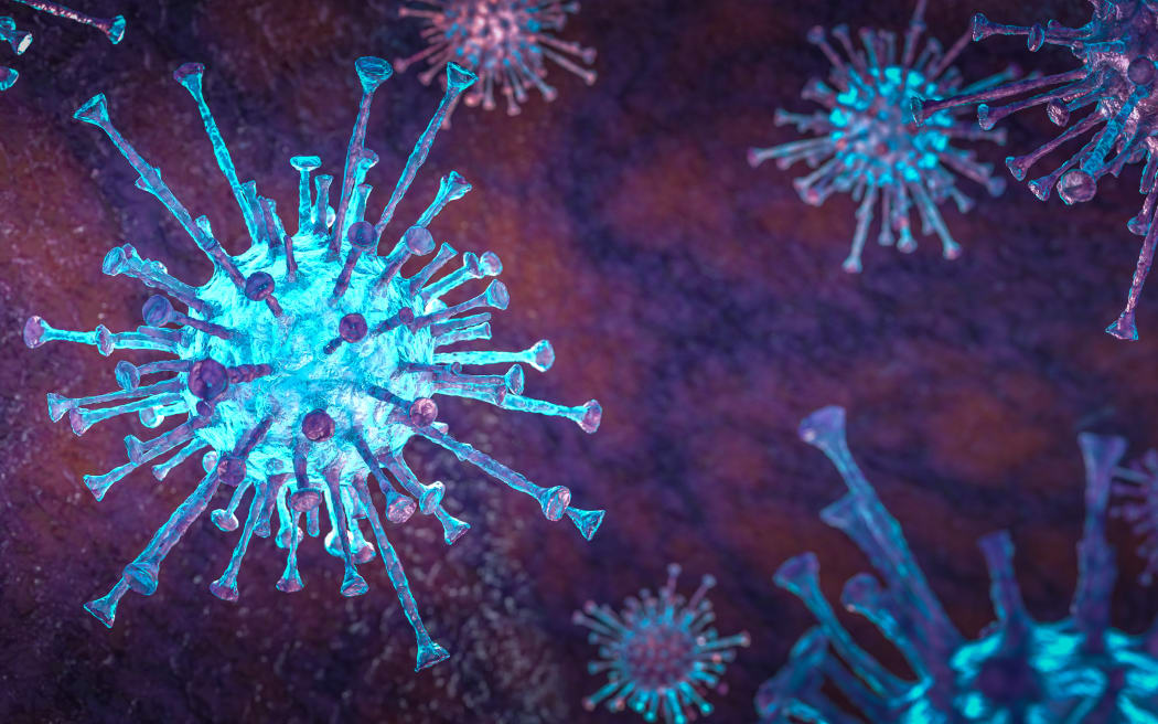 coronavirus concept. Generic respiratory virus, concept of infection and prevention, health. 3d render.