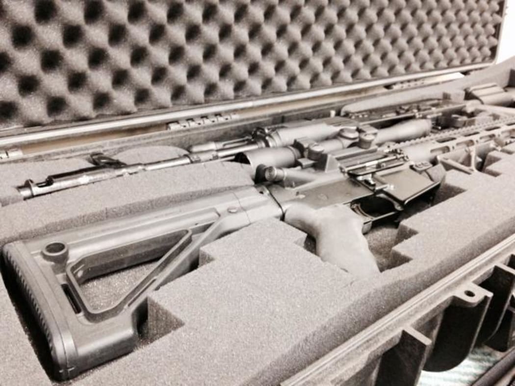 Some of the seized firearms