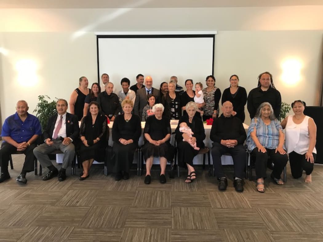 Ngāti Hinerangi whānau at the initialling of the Ngāti Hinerangi Deed of Settlement in December