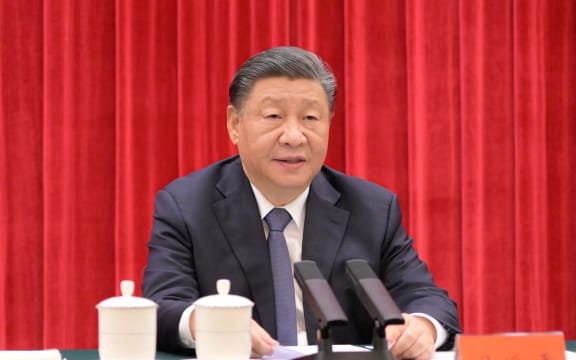 Chinese president Xi Jinping delivers a speech at a symposium held by the CPC Central Committee to commemorate the 130th anniversary of the birth of Comrade Mao Zedong at the Great Hall of the People in Beijing, China, on 26 December, 2023.