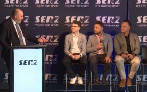 CEO of Australian parent company SEN introduces SENZ hosts Brendon McCullum, Israel Dagg and producer Louis Herman-Watt.