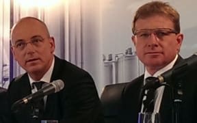 Fonterra chief executive Theo Spierings, left, and chairman John Wilson.