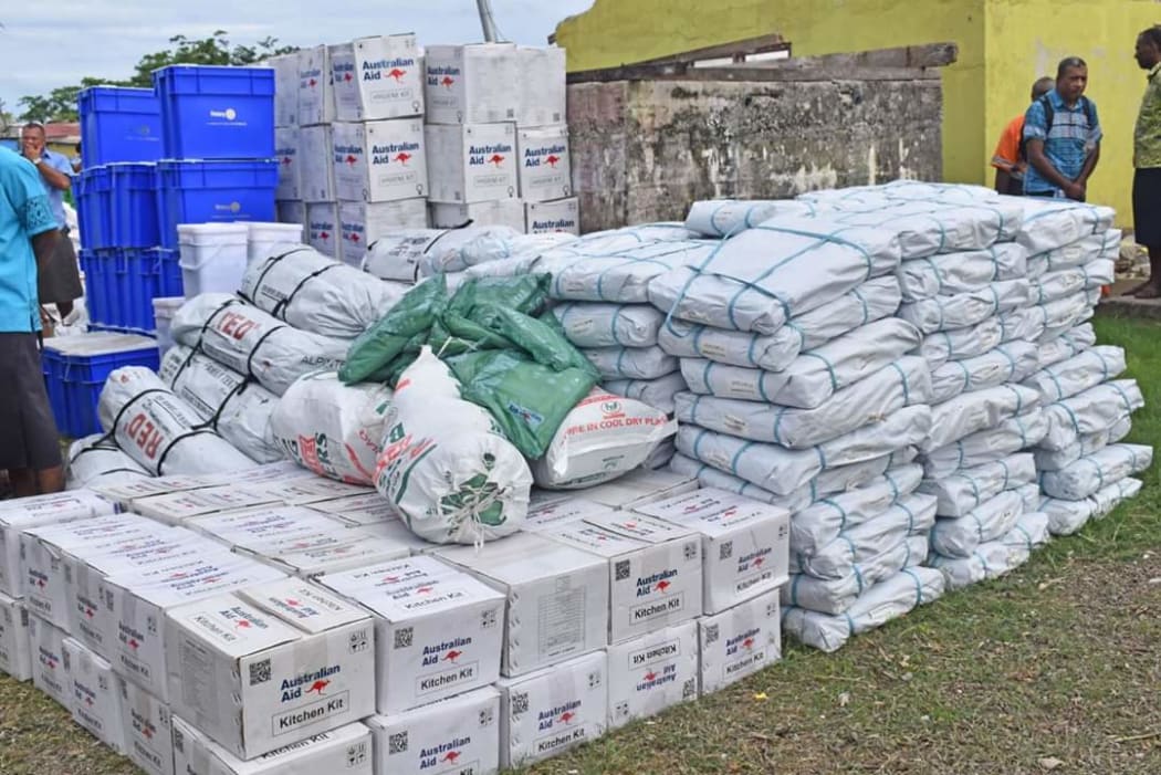 Relief supplies ready to be deployed to the remote islands.