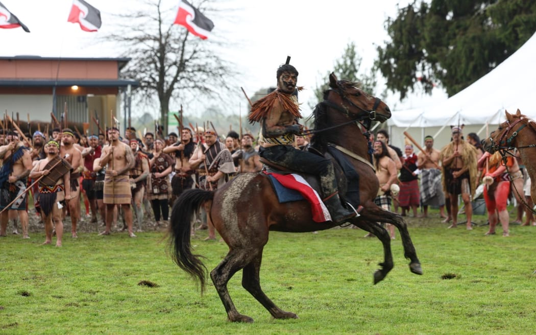 Ngāti Ira horses re-enacted the 1865 battle and circled the Crown