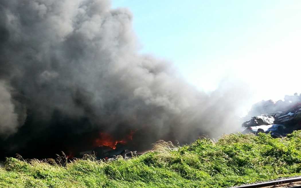 car yard burning