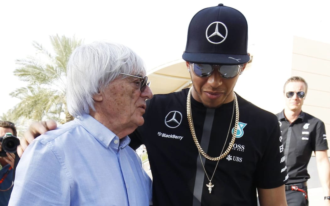 Bernie Ecclestone and Lewis Hamilton