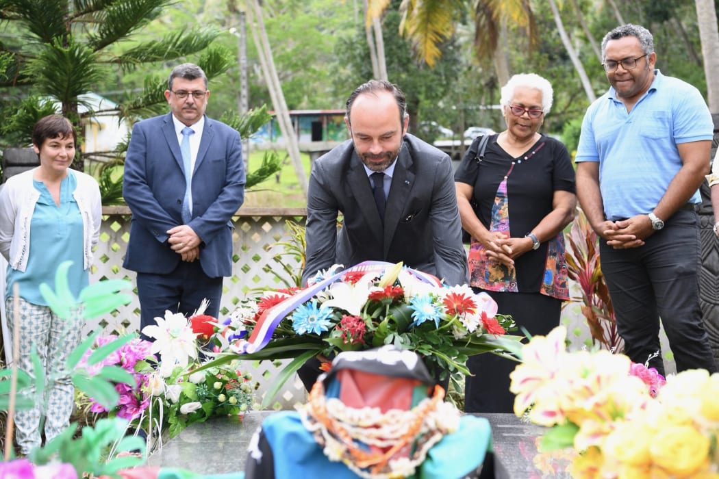 Edouard Philippe visited the grave of New Caledonia's pro-independence leader Jean-Marie Tjibaou .