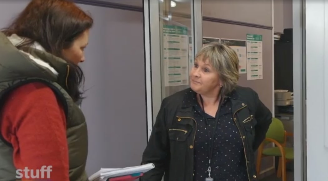 No-one home: a staffer at MP Todd Barclay's Gore office greets Fairfax reporter Rachael Kelly.