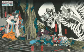 In the Ruined Palace at Sōma - Utagawa Kuniyoshi