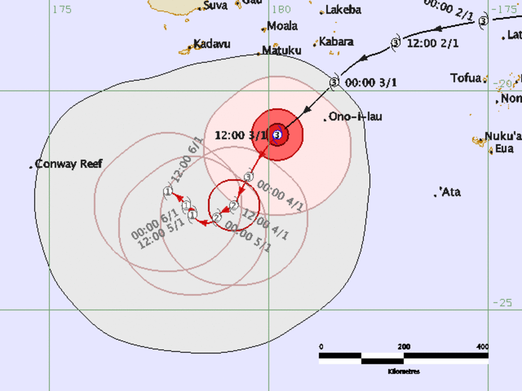 Map tracking Cyclone Ula