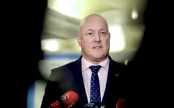 Prime Minister Christopher Luxon speaks to media in Auckland.