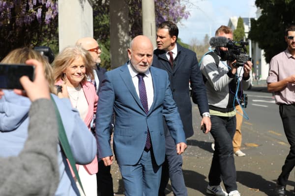 Scenes outside the court, after the verdict in the Philip Polkinghorne trial.