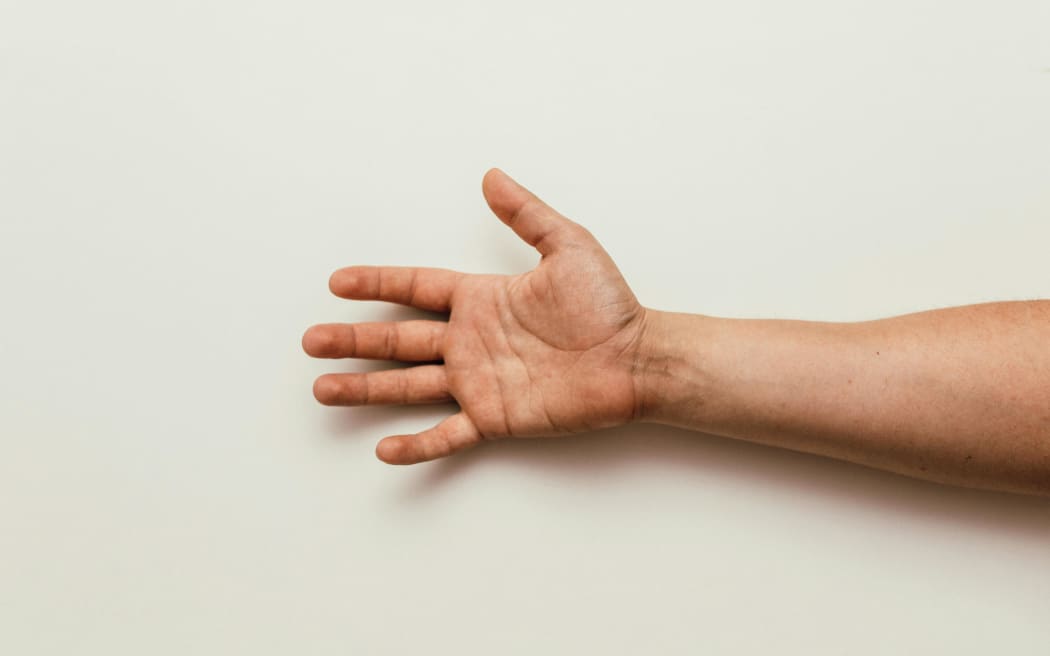 A hand facing up