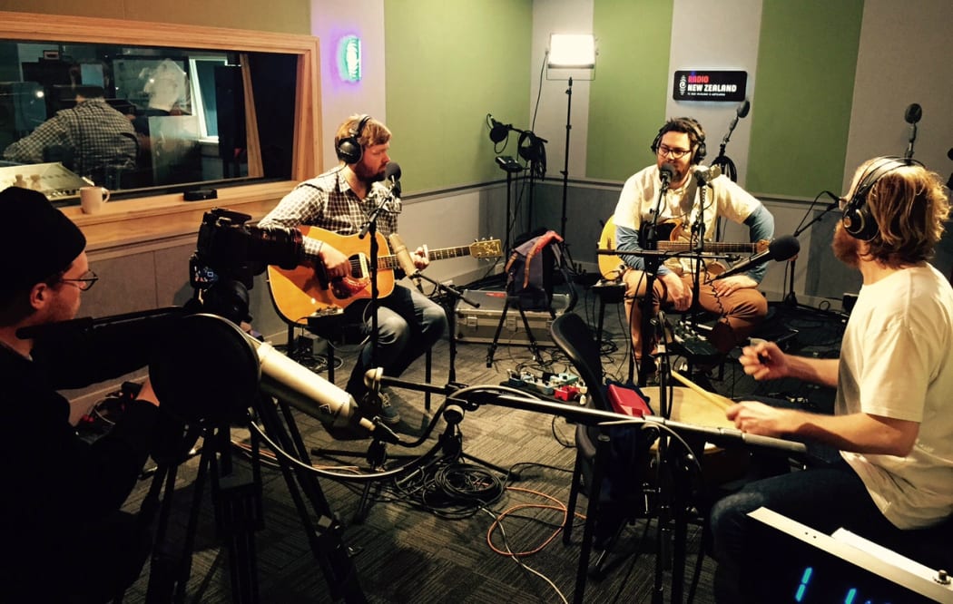 Phoenix Foundation in Session. From left, Zac Arnold, Luke Buda, Sam Scott, Chris O'Connor