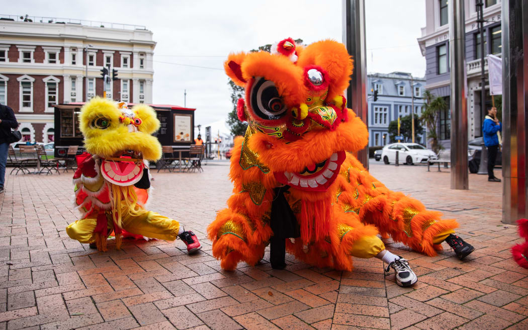 Members of Wellington's Chinese community welcoming Premier Li Qiang