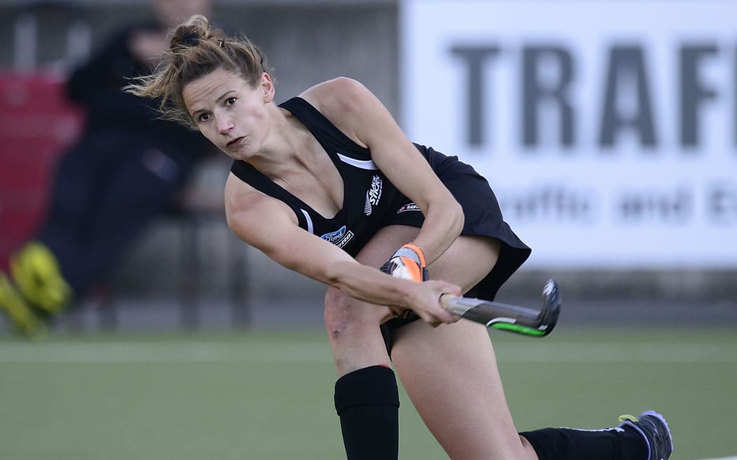 Black Sticks hockey player Pippa Hayward in action against Australia 2014.