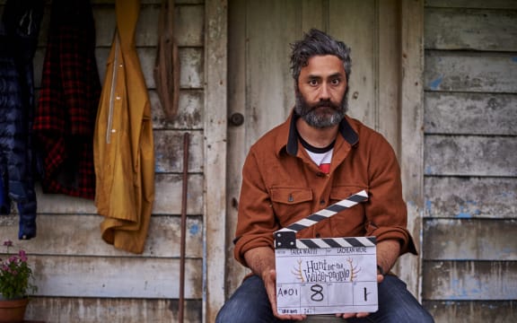 Taika Waititi on set for Hunt for the Wilderpeople