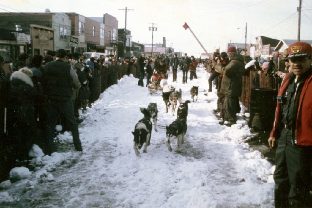 Iditarod finish line - ca. March 1974. (Photo by: HUM Images/Universal Images Group via Getty Images)