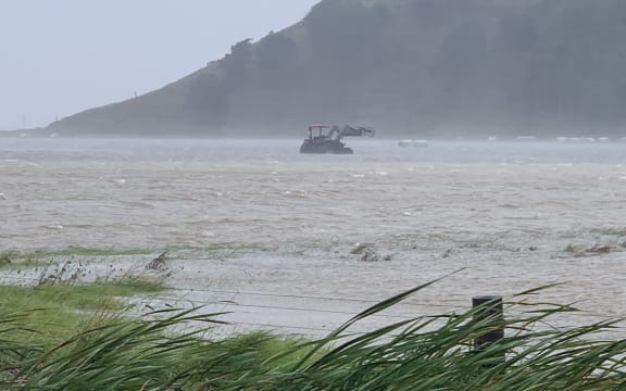 Serious flooding in Ruawai and Dargaville areas of Northland - tide is going out in this pic