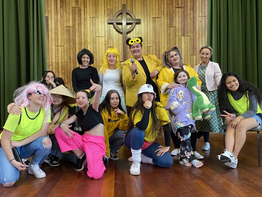 Members of Solway Girls College bubble.