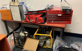 Various goods recovered by police, believed to be property stolen during the alert level 4 lockdown in Auckland.