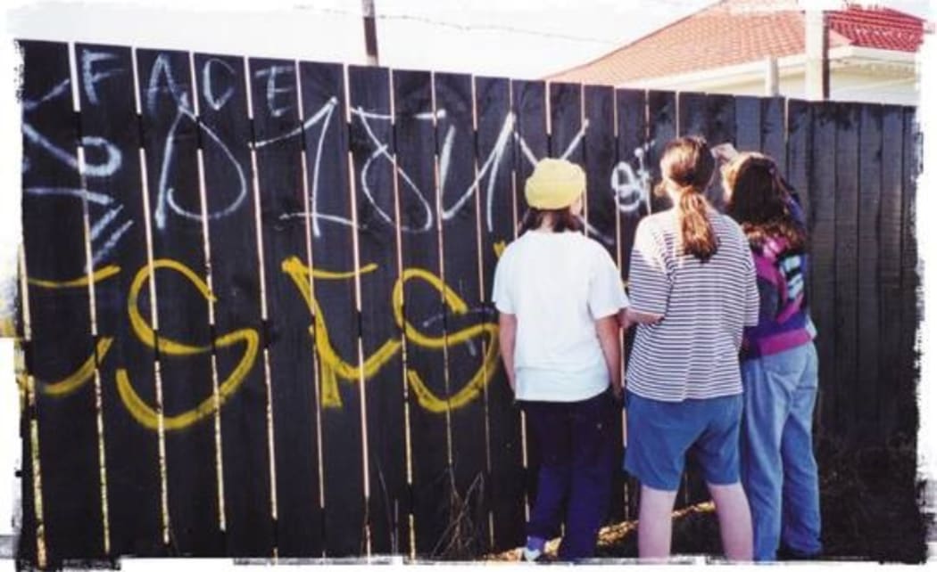 St Elizabeth's Anglican Church youth group removing tags in 1997.