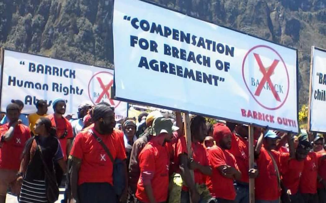 A protest against Barrick Gold.