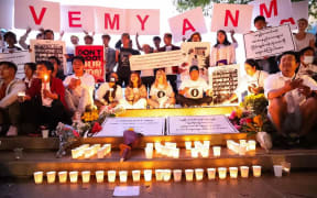 The Aotea Square vigil, held Saturday night.