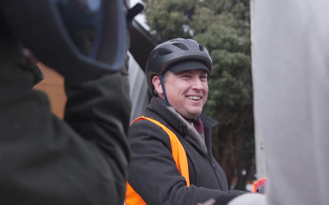 Transport Minister Michael Wood announced the 'Streets for People' programme at Newtown School in Wellington.