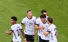 German players at the 2020 European Football Championships, Serge Gnabry, Robin Gosens, Mats Hummels, Kai Havertz and Thomas Muller.