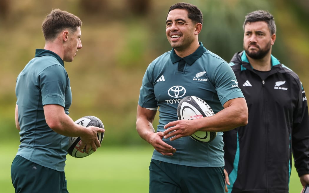 Anton Lienert-Brown during New Zealand All Blacks training at North Harbour Stadium, Auckland.
