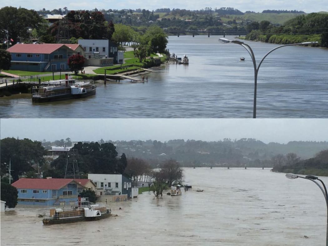 The Whanganui River ordinarily, and this morning.