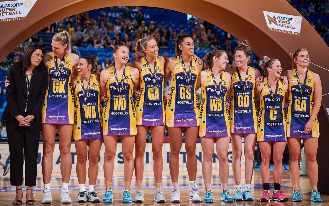 Coach Noeline Taurua celebrating 2nd consecutive Australian domestic title win