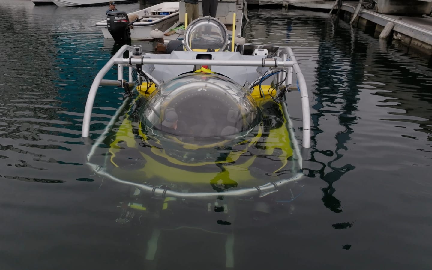 The Argonauta, a three-person submersible which is rated to go down to 1300 metres.