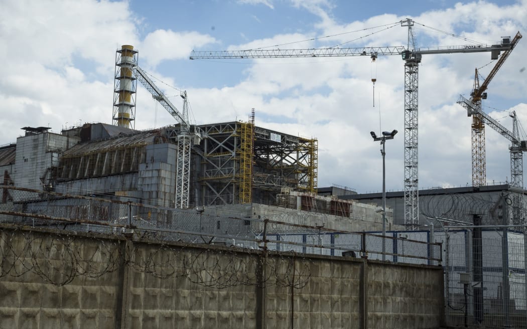 The destroyed fourth block of the Chernobyl Nuclear Power Plant near Pripyat.