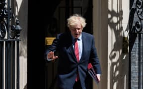 British Prime Minister Boris Johnson leaves 10 Downing Street for PMQs at the House of Commons on 20 May, 2020 in London, England. o)
