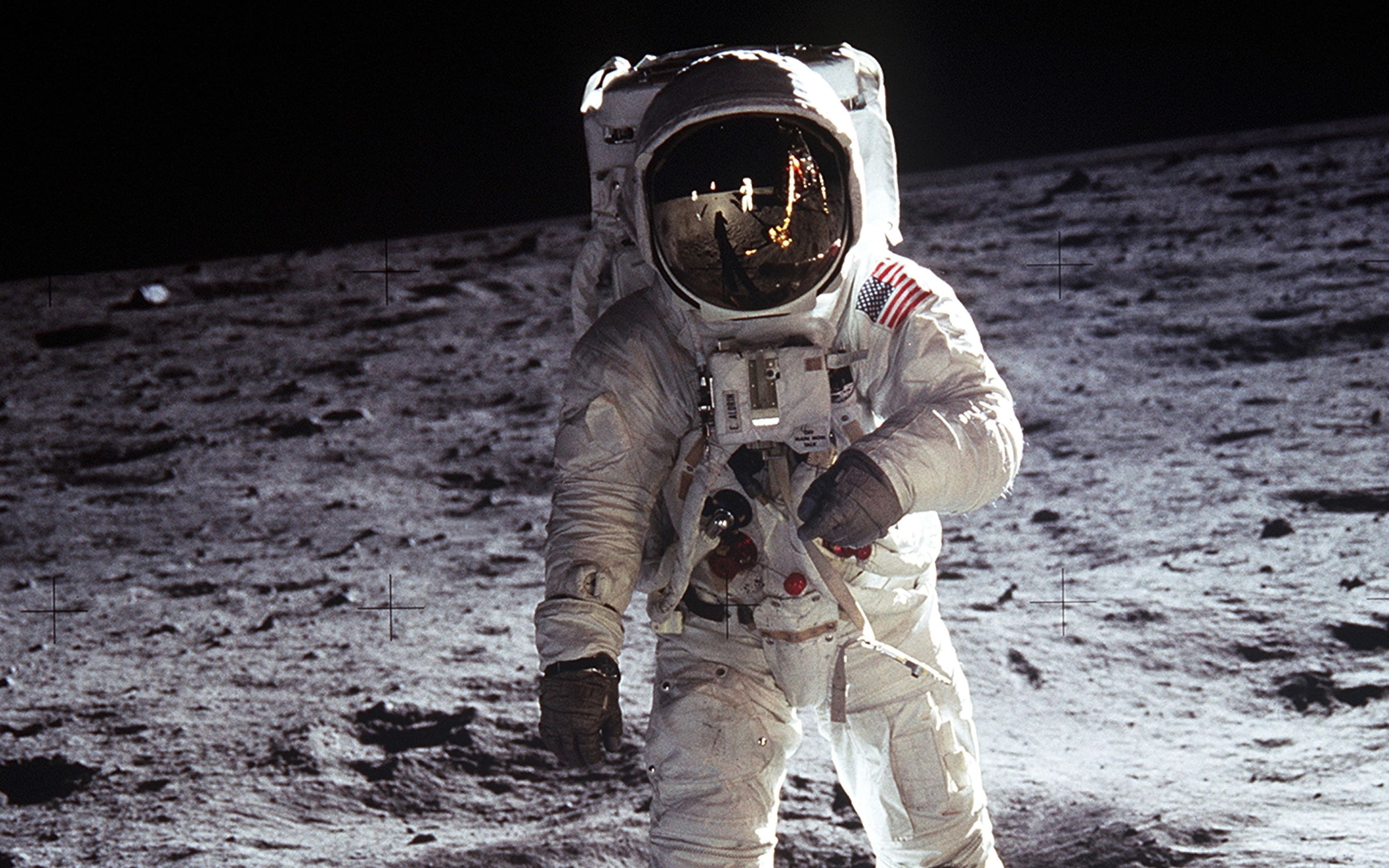 US Astronaut Buzz Aldrin, walking on the Moon July 20 1969. Taken during the first Lunar landing of the Apollo 11 space mission by NASA.World History Archive