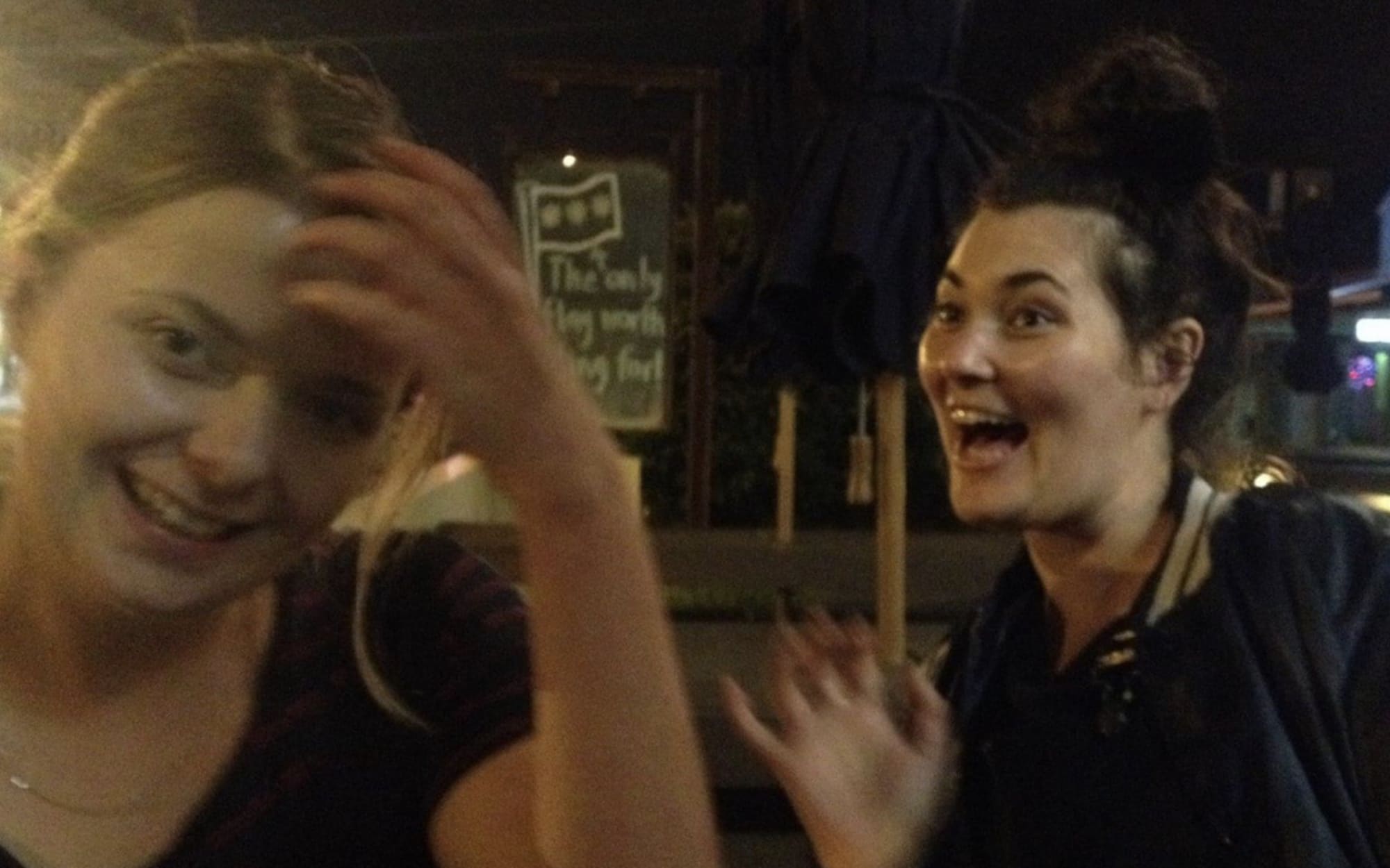 Poppy Granger and a pal out on the streets of Palmerston North.