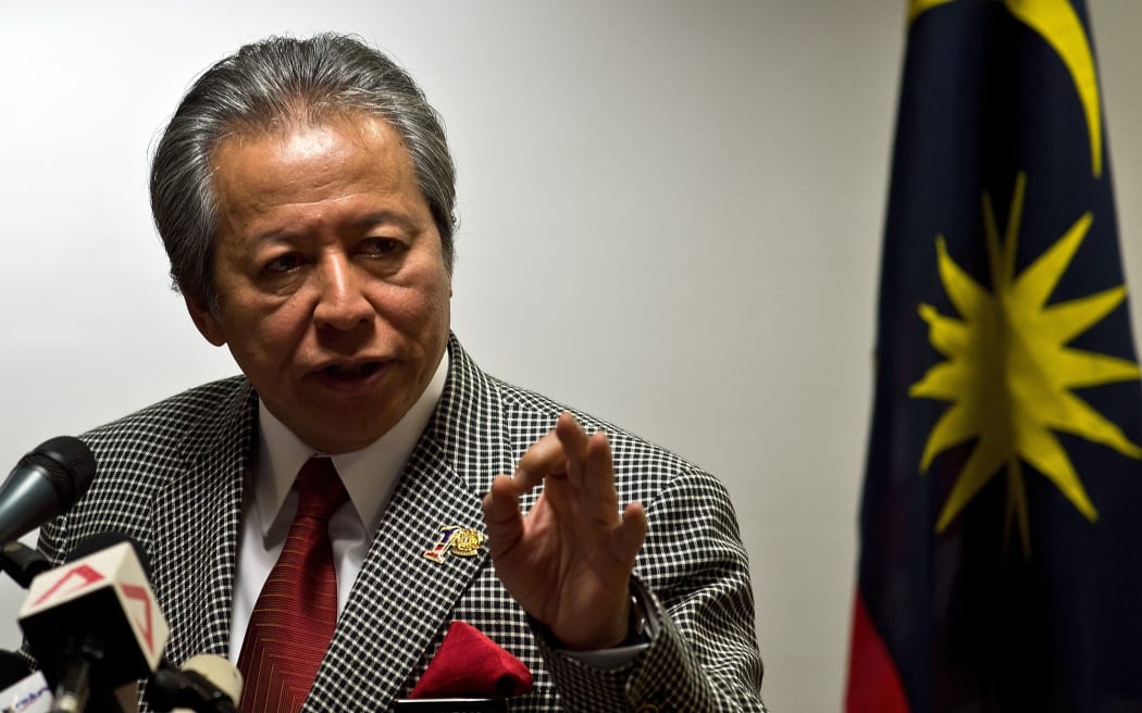 Foreign Affairs Minister Anifah Aman at the news conference on Tuesday.