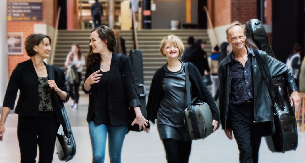 The New Zealand String Quartet (left to right: Helene Pohl, Monique Lapins, Gillian Ansell, Rolf Gjelsten)