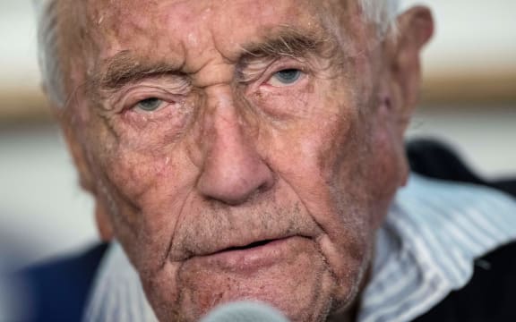 Australian scientist David Goodall attends a press conference on May 9 2018, on the eve of his assisted suicide in Basel.