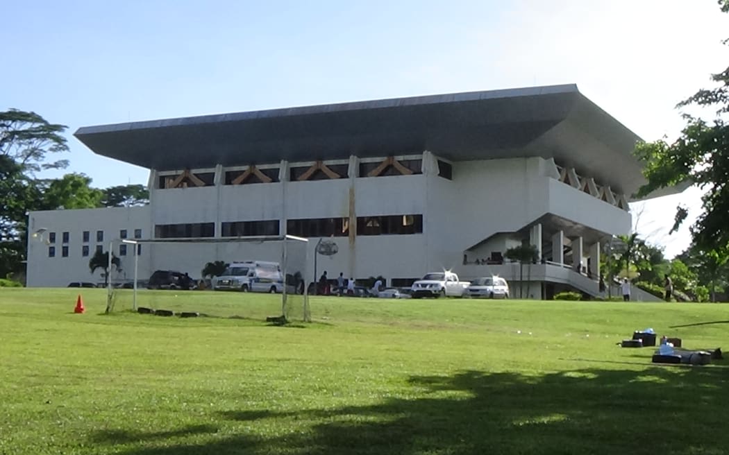 The gymnasium at the College of Micronesia in Pohnpei, capital of the Federated States of Micronesia, which has confirmed its first cases of community spread of Covid in Pohnpei and Kosrae