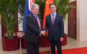 Winston Peters and Chinese Vice President Han Zheng in Beijing.