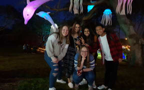 Arsh Garcha and friends at Auckland's moon festival.