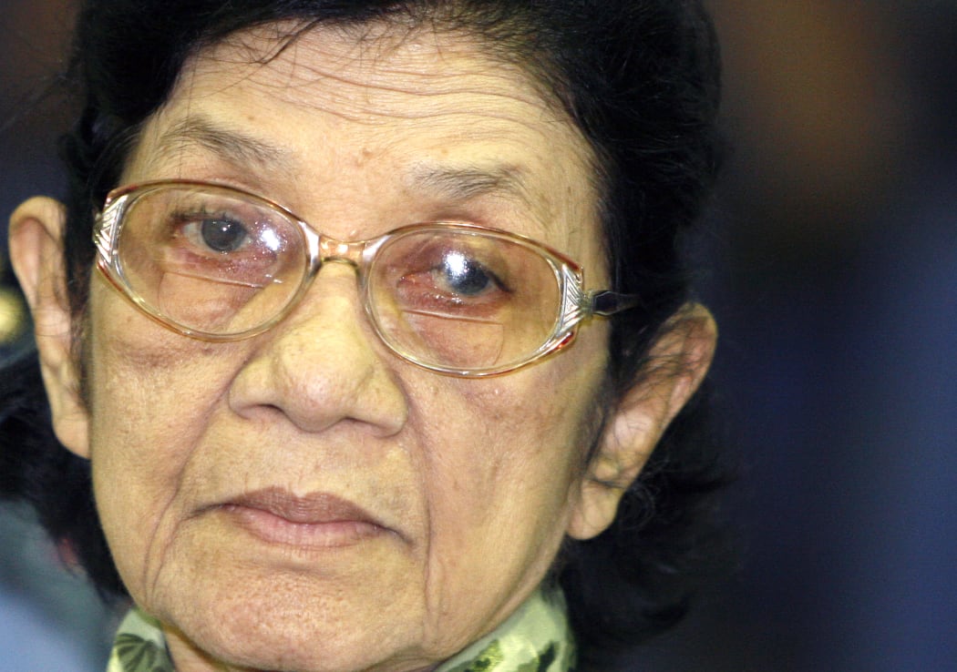 Ieng Thirith, pictured in 2009, in a Phnom Penh court.