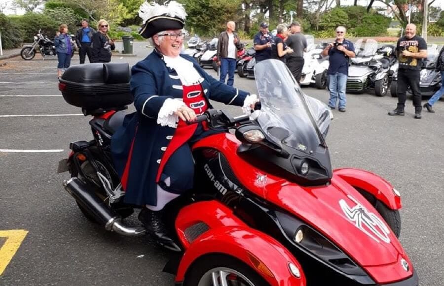 The outgoing Southland town crier Lynley Mckerrow.