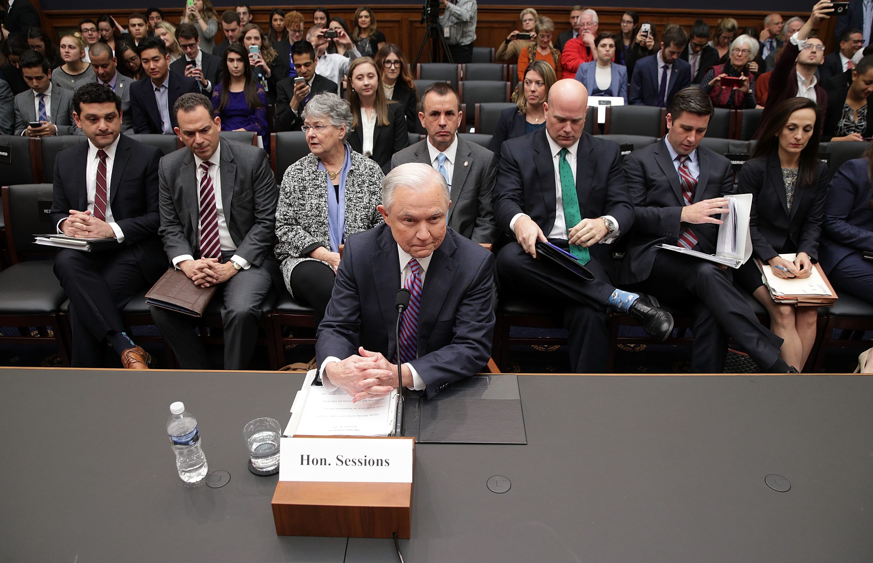 US Attorney General Jeff Sessions at the House Judiciary Committee hearing.
