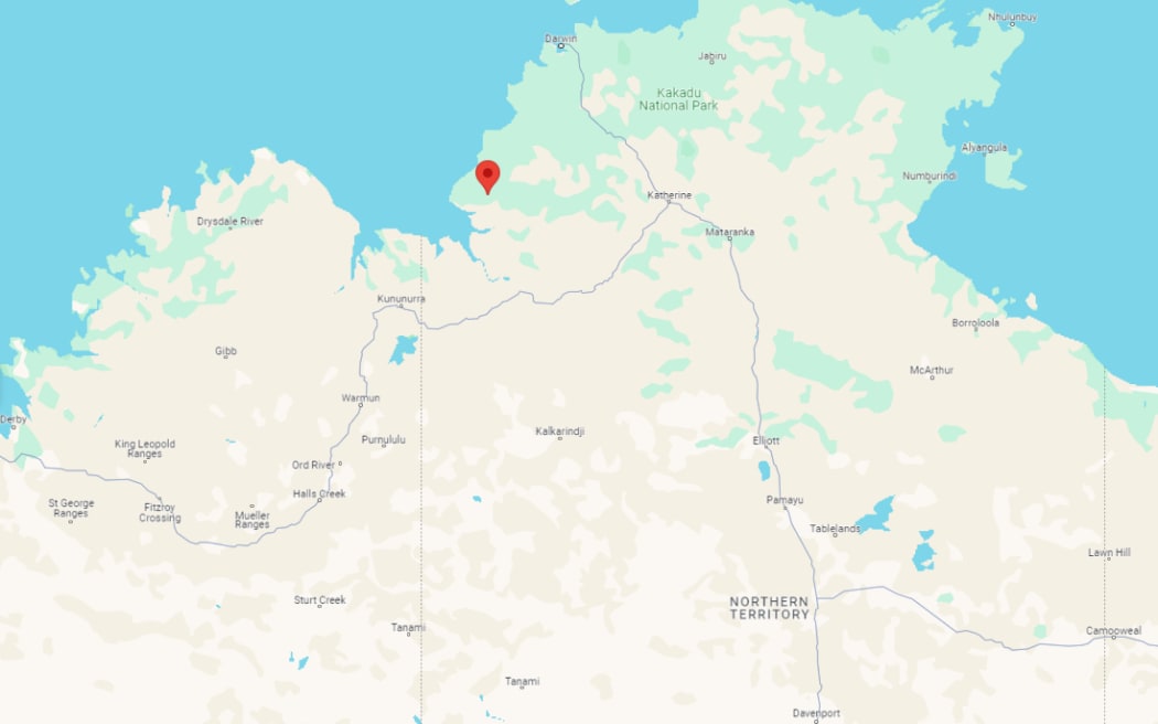 Red pin shows the location of Palumpa / Nganmarriyanga, a remote Northern Territory community.
