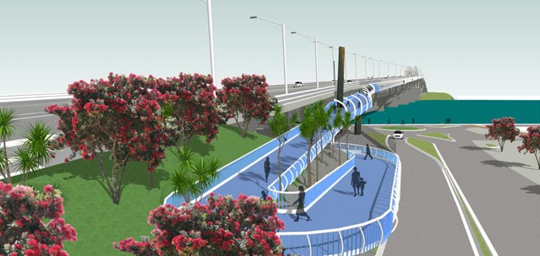 A graphic showing the entrance to the proposed walkway.